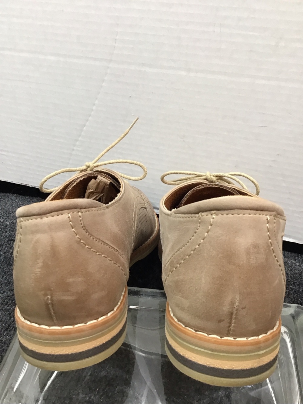 V Italia Gina Perforated Lace-Up Oxfords in Light Taupe 37 - Picture 7 of 12